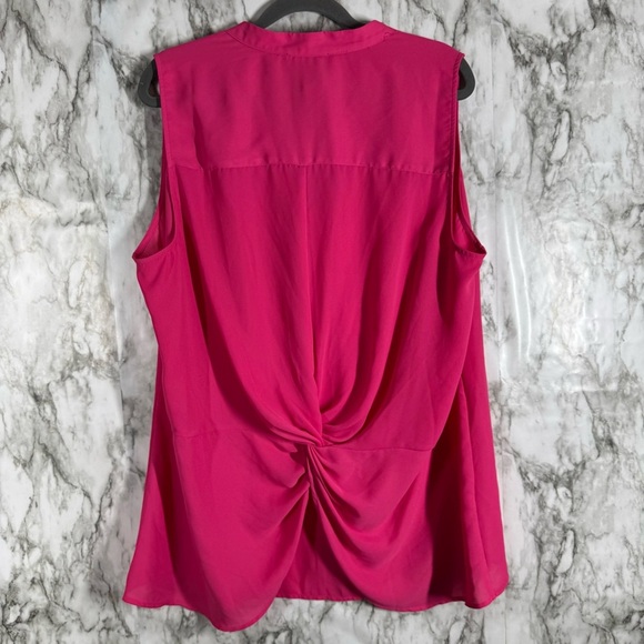 Kate & Mallory Pink Relaxed Blouse with Mandarin Collar - Picture 2 of 7